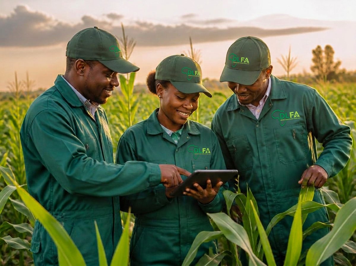 Dream Land Farms field team inspecting crops